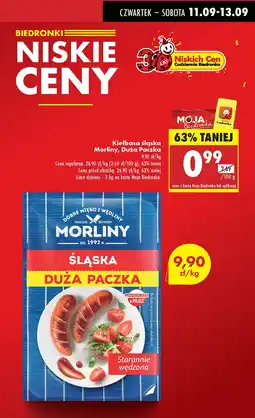 Biedronka Kiełbasa śląska Morliny Duża Paczka oferta