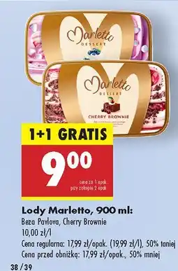 Biedronka Lody Marletto Beza Pavlova, Cherry Brownie oferta