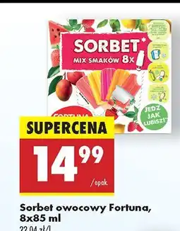 Biedronka Sorbet owocowy Fortuna mix smaków 8x85ml oferta