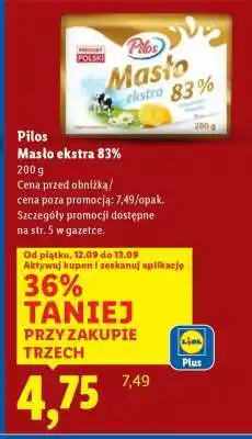 Lidl PILOS Masło ekstra 83% oferta