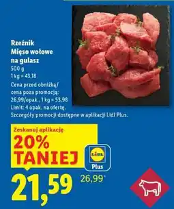 Lidl RZEŹNIK Mięso wołowe na gulasz oferta
