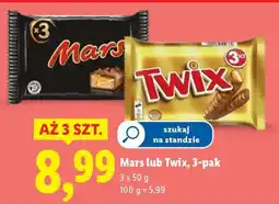 Lidl Mars lub Twix, 3-pak oferta