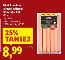 Lidl PIKOK PREMIUM Parówki z filetem z kurczaka, XXL oferta