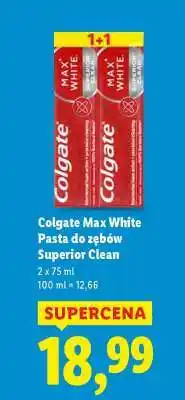 Lidl Colgate Max White Pasta do zębów Superior Clean oferta