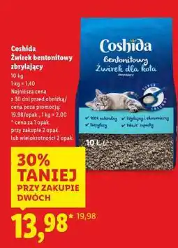 Lidl COSHIDA Żwirek bentonitowy zbrylający oferta