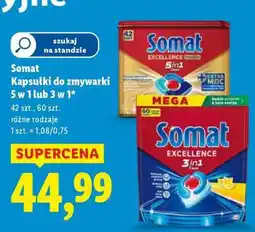 Lidl Somat Kapsułki do zmywarki 5 w 1 lub 3 w 1 oferta