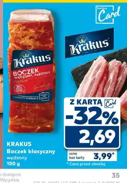 Kaufland Boczek klasyczny Krakus oferta