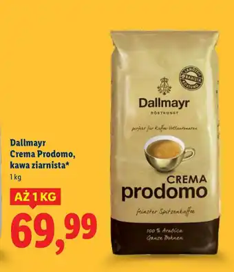 Lidl Kawa ziarnista Crema Prodomo Dallmayr oferta