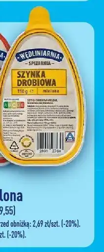 ALDI Szynka mielona Wedliniarnia drobiowa oferta