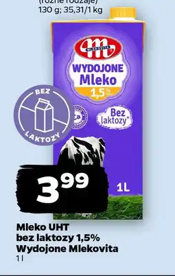 Netto Mleko UHT bez laktozy 1,5% Wydojone Mlekovita oferta