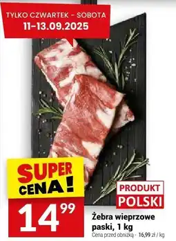 Twój Market Żebra wieprzowe paski, 1 kg Twój Market oferta