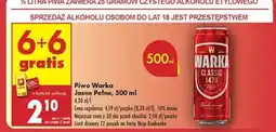 Biedronka Piwo Warka Jasne Pełne , 500 ml oferta