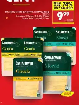 Biedronka Ser plastry Gouda Światowid, 2x250 g/500 g oferta