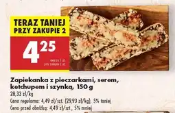 Biedronka Zapiekanka z pieczarkami , serem ketchupem i szynką , 150 g oferta