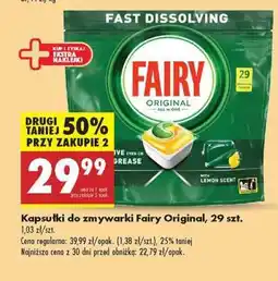 Biedronka Kapsułki do zmywarki Fairy Original, 29 szt oferta