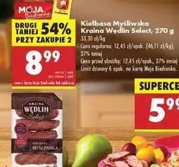 Biedronka Kiełbasa Myśliwska Kraina Wędlin Select, 270 g oferta