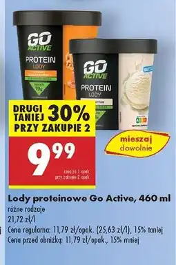 Biedronka Lody proteinowe Go Active, 460 ml oferta