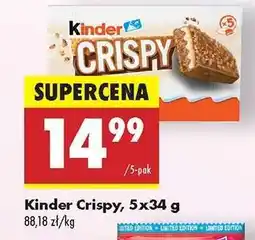 Biedronka Kinder Crispy, 5x34 g oferta
