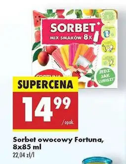 Biedronka Sorbet owocowy Fortuna, 8x85 ml oferta