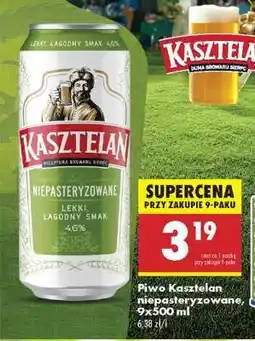 Biedronka Piwo Kasztelan niepasteryzowane, 9x500 ml oferta