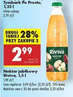 Biedronka Nektar jabłkowy Riviva, 1,5 l oferta