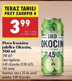 Biedronka Piwo kwasne jabłko Okocim, 500 ml oferta