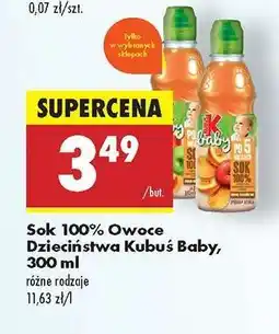 Biedronka Sok 100 % Owoce Dzieciństwa Kubuś Baby 300 ml oferta