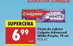 Biedronka Pasta do zębów Colgate Advanced White Purple, 75 ml oferta