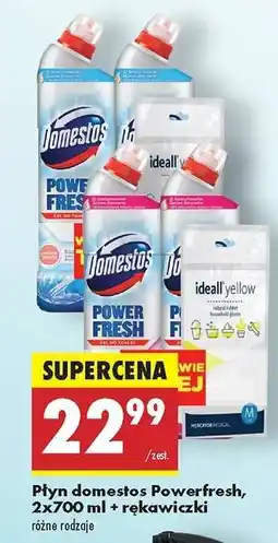 Biedronka Płyn domestos Powerfresh, 2x700 ml + rękawiczki oferta