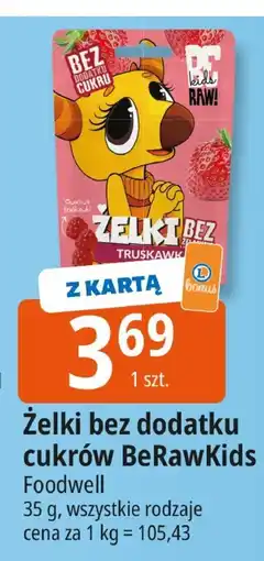 E.Leclerc Żelki bez dodatku cukrów BeRawKids Foodwell oferta