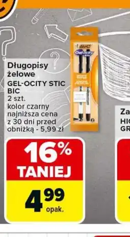 Carrefour Długopisy żelowe GEL-OCITY STIC BIC oferta
