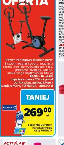 Carrefour Rower treningowy mechaniczny oferta
