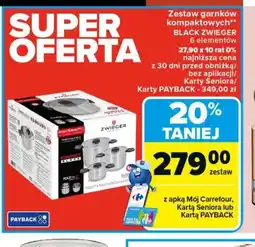 Carrefour Zestaw garnków kompaktowych Black Zwieger oferta