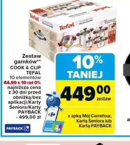 Carrefour Zestaw garnków Cook & Clip Tefal oferta