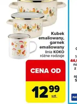 Carrefour Kubek emaliowany, garnek emaliowany oferta