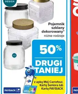 Carrefour Pojemnik szklany dekorowany oferta