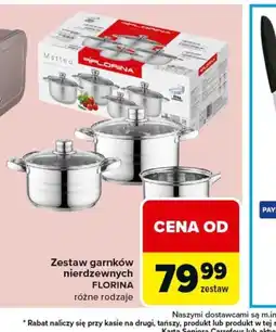 Carrefour Zestaw garnków nierdzewnych Florina oferta