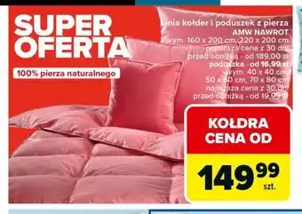 Carrefour Linia kołder i poduszek z pierza AMW Nawrot oferta
