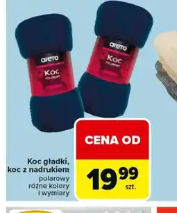Carrefour Koc gładki, koc z nadrukiem oferta