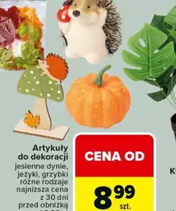 Carrefour Artykuły do dekoracji jesienne dynie, jeżyki, grzybki oferta