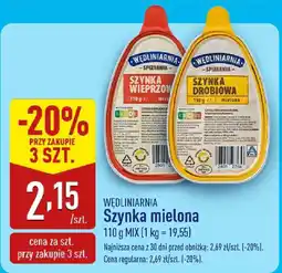 ALDI WĘDLINIARNIA Szynka mielona oferta