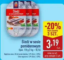 ALDI Śledź w sosie pomidorowym oferta