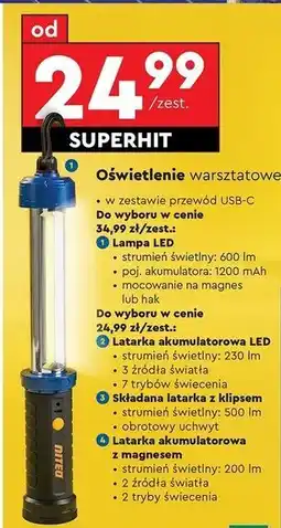 Biedronka Latarka warsztatowa z magnesem Niteo Tools oferta