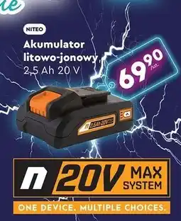 Biedronka Akumulator litowo-jonowy 20 v 2.5 ah Niteo Tools oferta