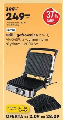 Biedronka Grill elektryczny i gofrownica 2w1 Hoffen oferta