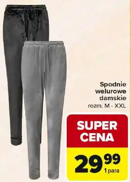 Carrefour Spodnie welurowe damskie oferta