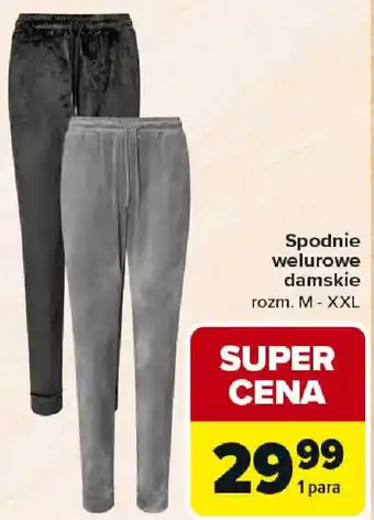 Carrefour Spodnie welurowe damskie oferta