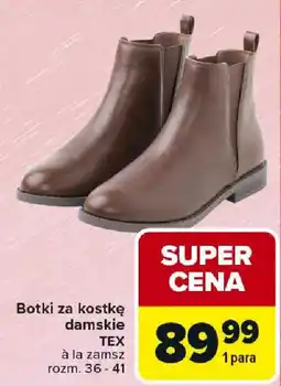 Carrefour Botki za kostkę damskie TEX oferta