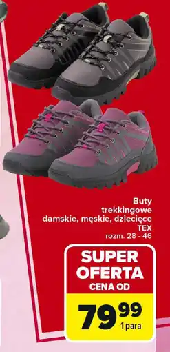 Carrefour Buty trekkingowe damskie, męskie, dziecięce TEX oferta
