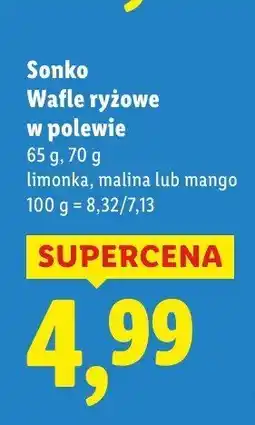 Lidl Wafle ryżowe w polewie malina Sonko oferta